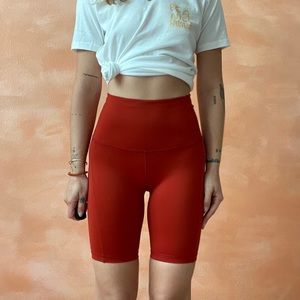 Red Biker Shorts